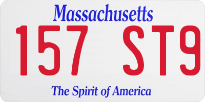 MA license plate 157ST9