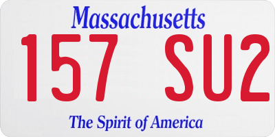 MA license plate 157SU2