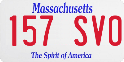 MA license plate 157SV0
