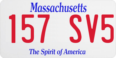 MA license plate 157SV5