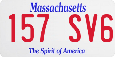 MA license plate 157SV6