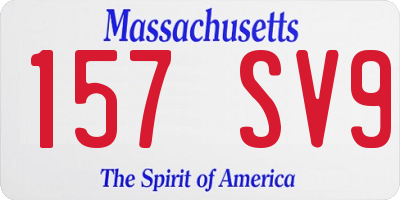 MA license plate 157SV9