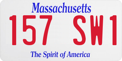 MA license plate 157SW1
