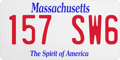MA license plate 157SW6