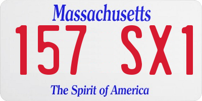 MA license plate 157SX1