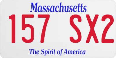 MA license plate 157SX2