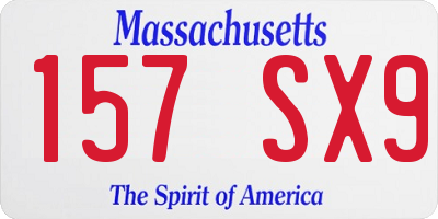 MA license plate 157SX9