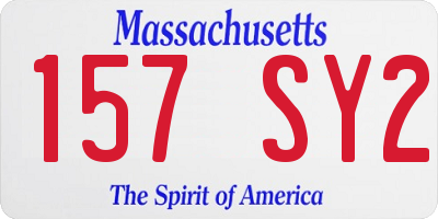 MA license plate 157SY2