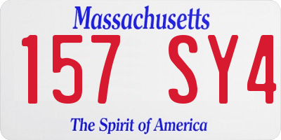 MA license plate 157SY4