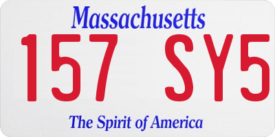 MA license plate 157SY5