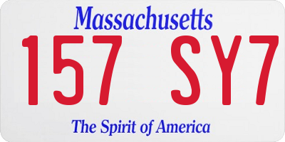 MA license plate 157SY7