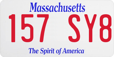 MA license plate 157SY8