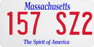 MA license plate 157SZ2