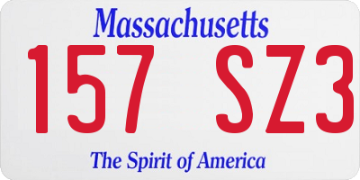MA license plate 157SZ3