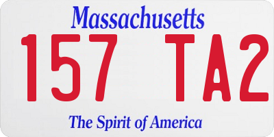 MA license plate 157TA2