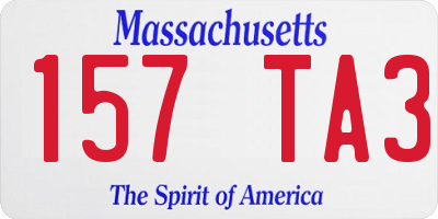 MA license plate 157TA3