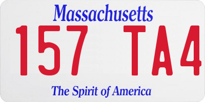 MA license plate 157TA4