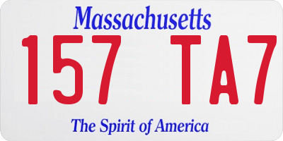MA license plate 157TA7