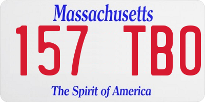 MA license plate 157TB0