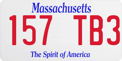MA license plate 157TB3