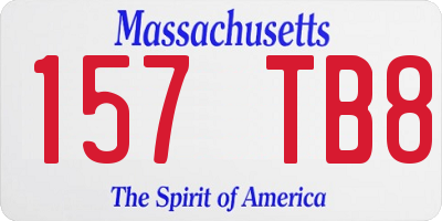 MA license plate 157TB8