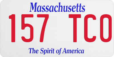 MA license plate 157TC0