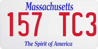 MA license plate 157TC3