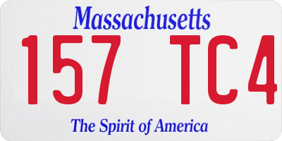 MA license plate 157TC4