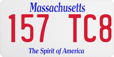 MA license plate 157TC8