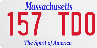 MA license plate 157TD0