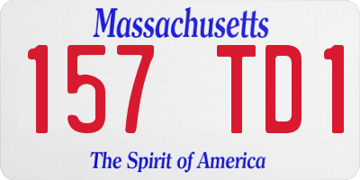 MA license plate 157TD1