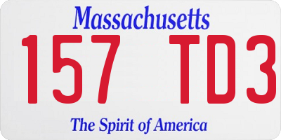 MA license plate 157TD3