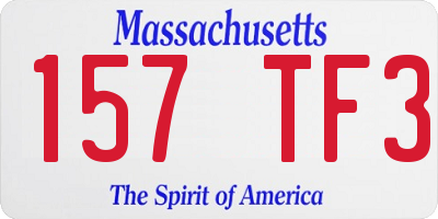 MA license plate 157TF3