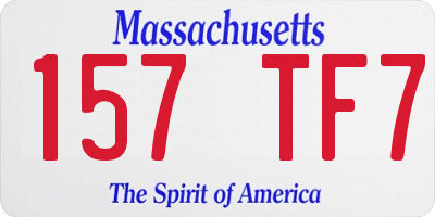 MA license plate 157TF7
