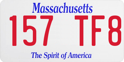 MA license plate 157TF8