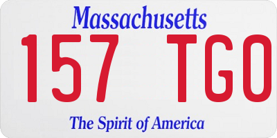 MA license plate 157TG0