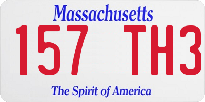 MA license plate 157TH3
