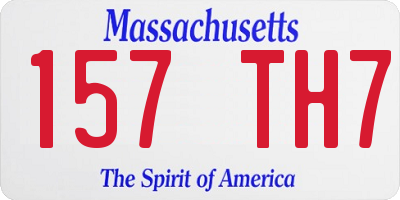 MA license plate 157TH7