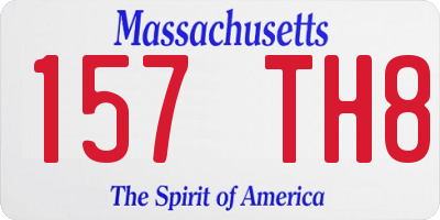 MA license plate 157TH8