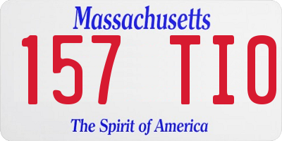 MA license plate 157TI0