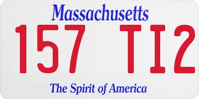 MA license plate 157TI2
