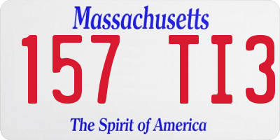 MA license plate 157TI3
