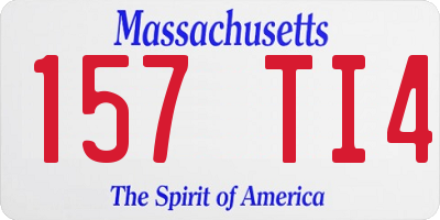MA license plate 157TI4