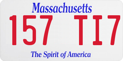 MA license plate 157TI7