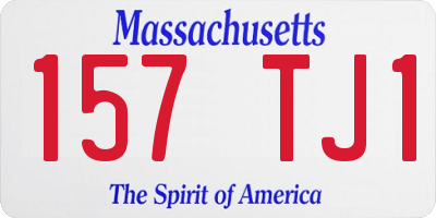 MA license plate 157TJ1