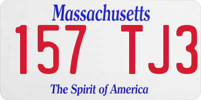 MA license plate 157TJ3