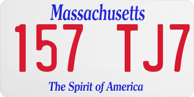 MA license plate 157TJ7