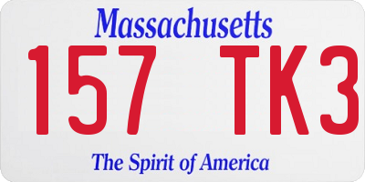 MA license plate 157TK3