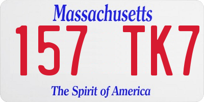 MA license plate 157TK7