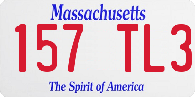MA license plate 157TL3